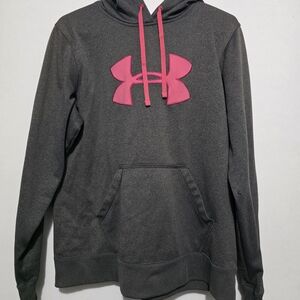 Under Armour Gray Hoodie with Pink Logo
